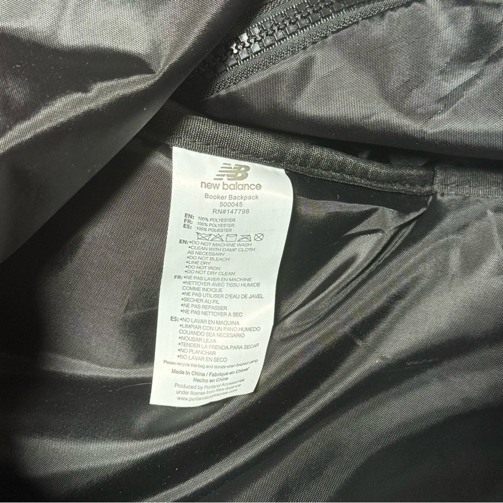 New Balance Booker Backpack Black and White - Picture 13 of 14